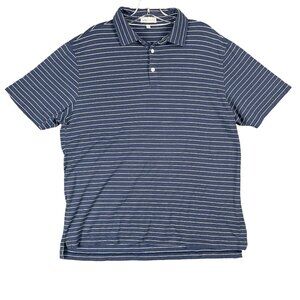 Peter Millar Mens Shirt L Stripes Dad Golf Everyday Casual Capsule Linen Blend